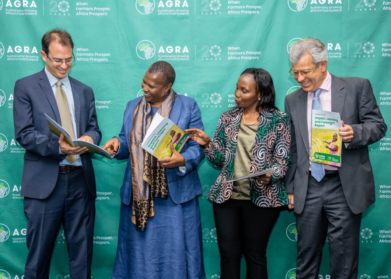 From Left to Right: Jonathan Said- Vice President, Technical Expertise, AGRA; Alice Ruhweza – AGRA President; Aggie Konde – Chief Brand Communications, External Engagement and Advocacy; Andrew Coz – Director of Strategy and Transformation, AGRA.
